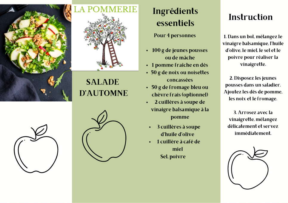 Salade d'automne avec des ingrédients frais, accompagnée de conseils de préparation.